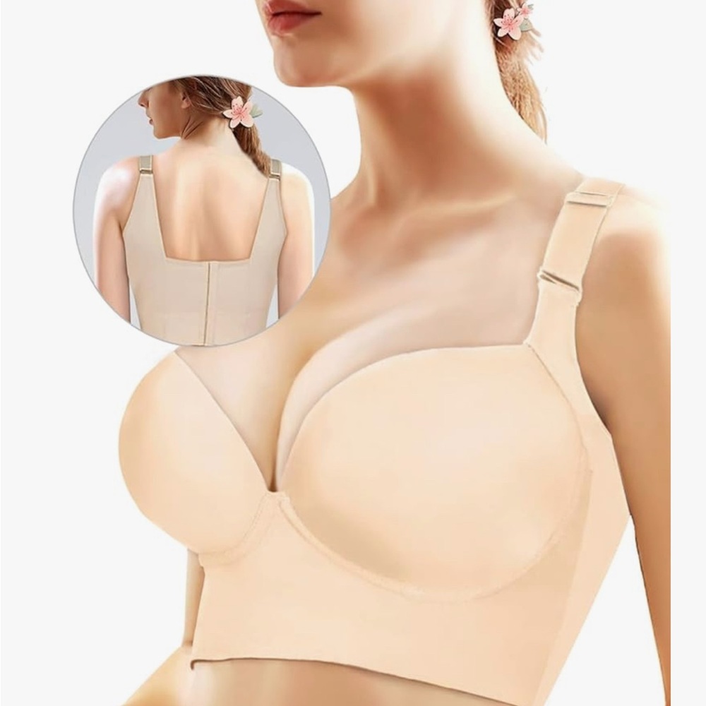 Amazon Cream Seamless Back Slimming Bra Intimates